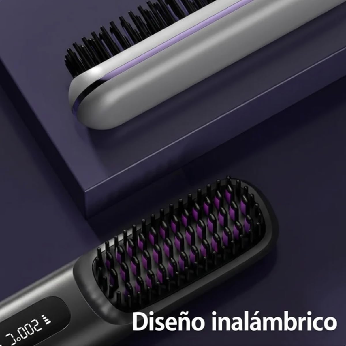 Cepillo Suavelia, Cepillo Inalámbrico Pelo Corto, Alisador Cerámico Para Pixie, Bob, Flequillo, Peinado Rápido Sin Tirones, Volumen Duradero (Negro)