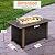 Outdoor Propane Fire Pit Table - CSA Approved Safe 50,000BTU Auto-Ignition Propane Gas Fire Table - Rattan Panel, Glass Wind Guard, Black Tempered Glass Tabletop, Clear Glass Rock - SereneLife SLFPTL