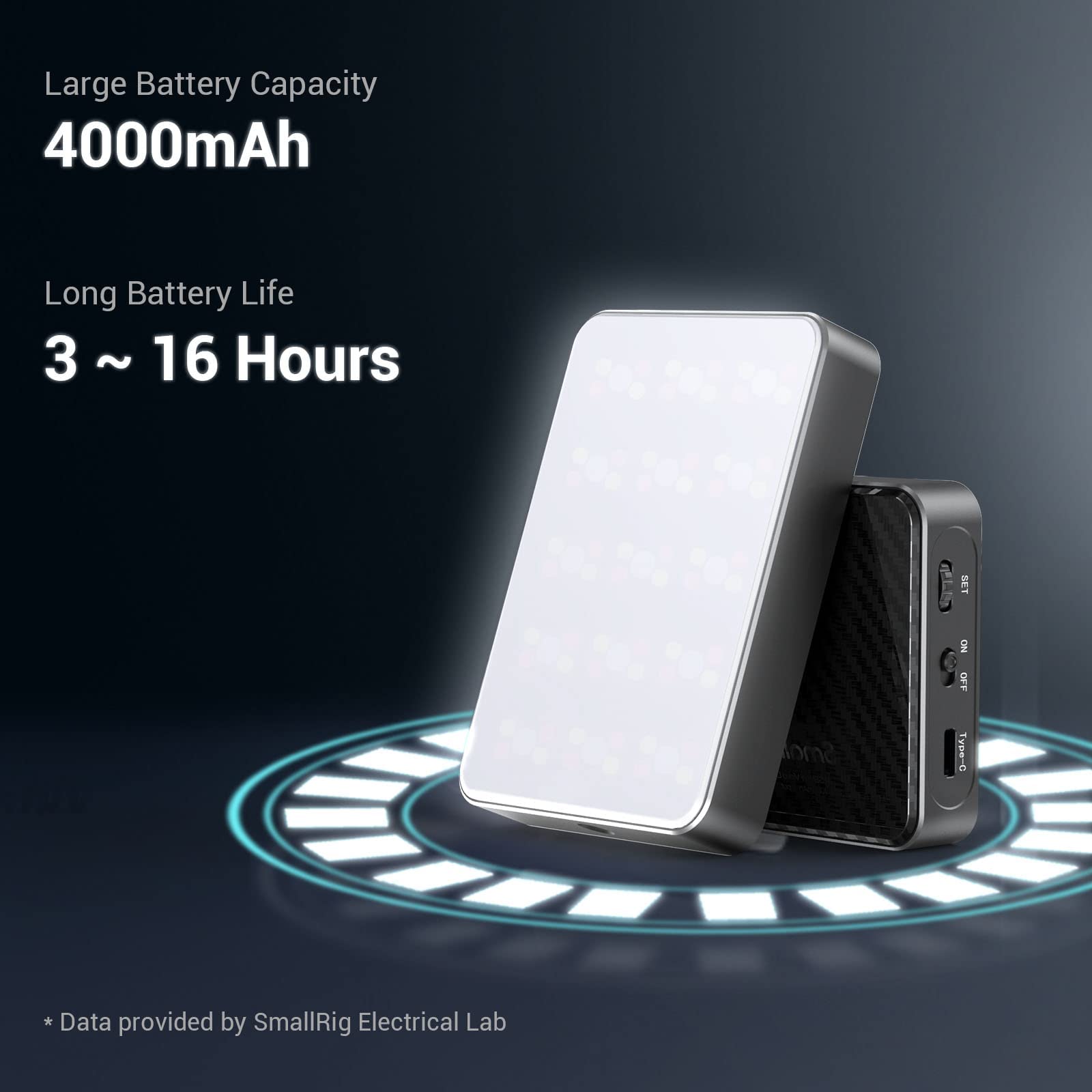 SmallRig RGB Videoleuchte, 360° Vollfarbe 15 Lichtszenen 2500-8500K