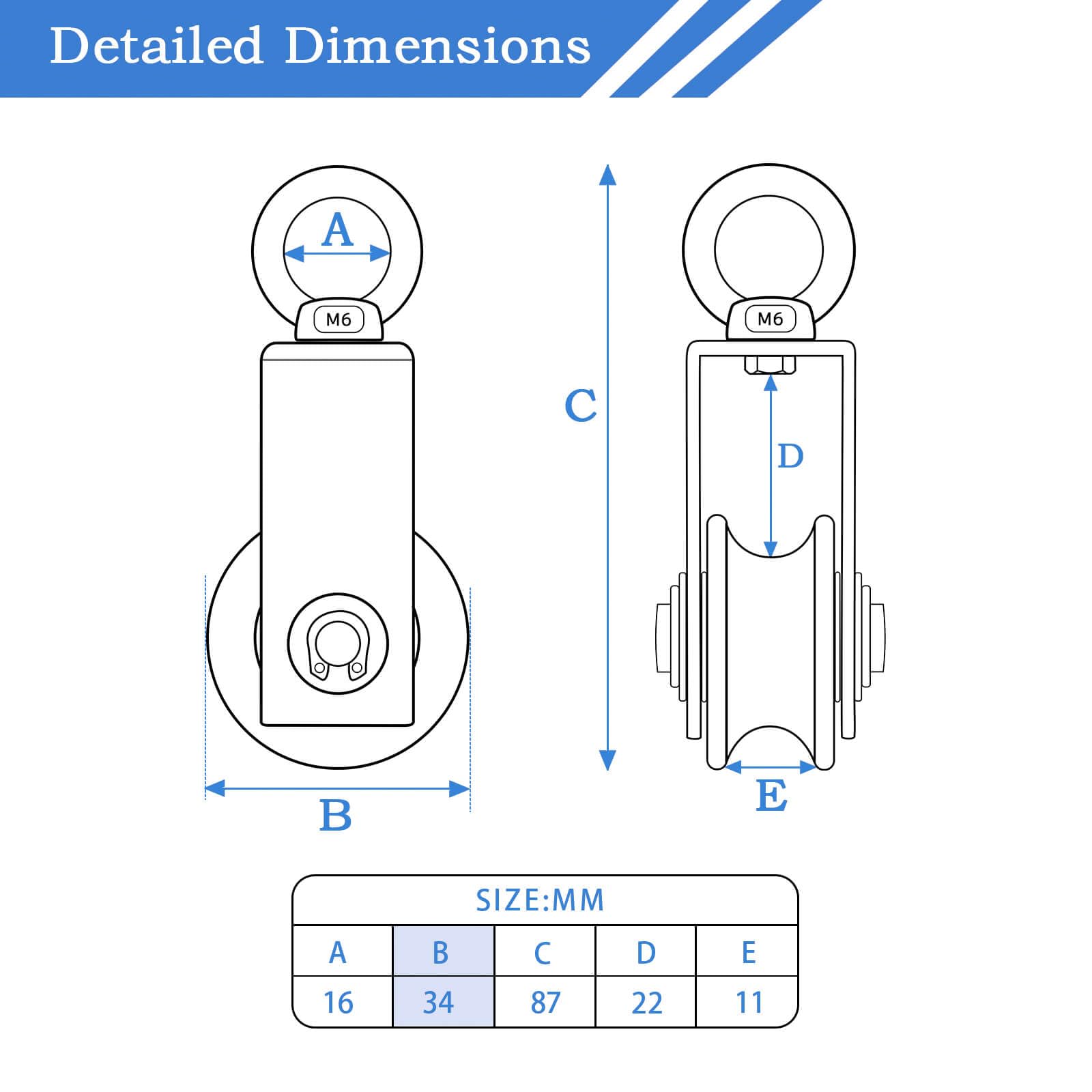Puleggia In Acciaio Inox Per Corde - 2 Cuscinetti A Sfera, Carico 250 Kg, 360° - Foto 5