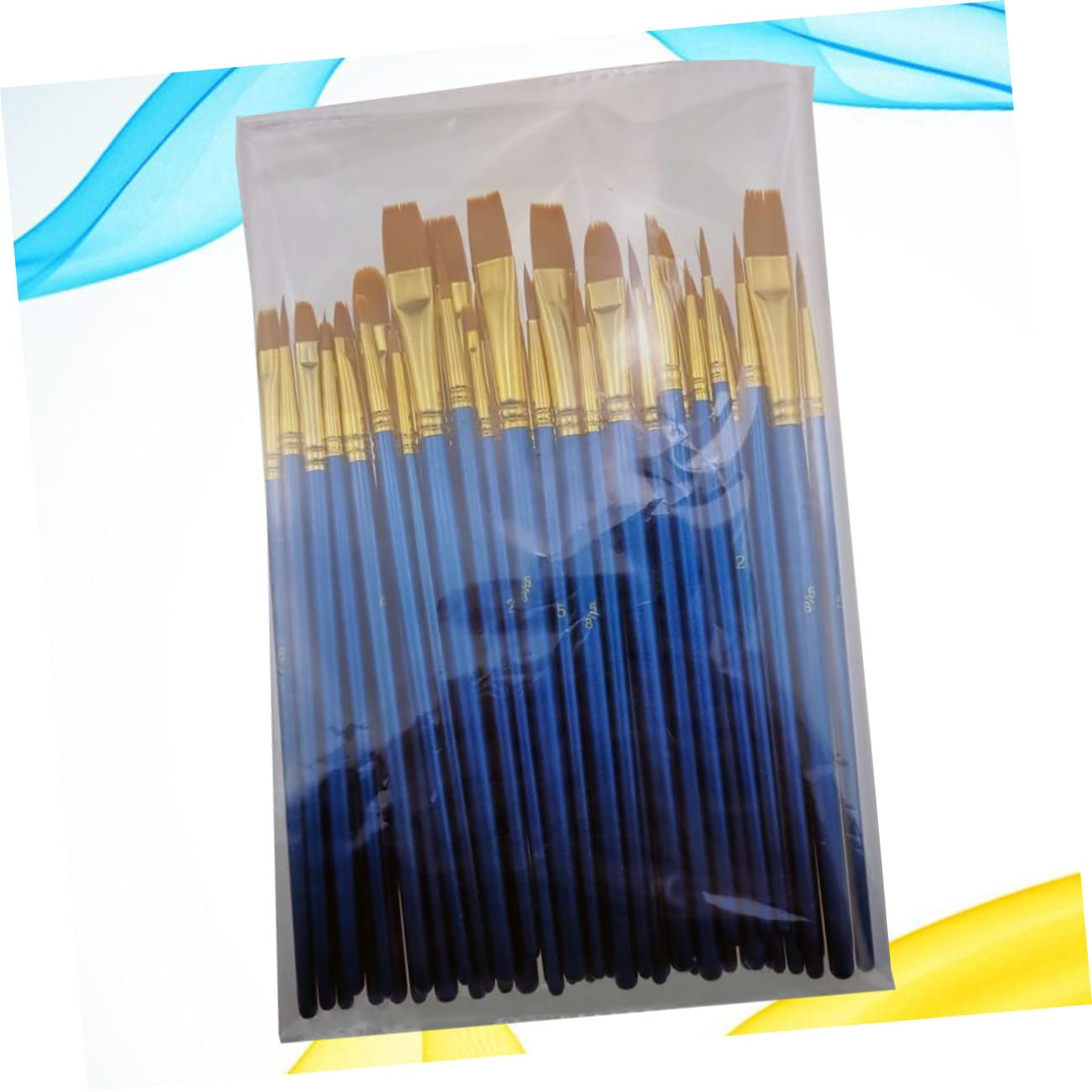 LIFKOME 2 Sätze Teiliges Buntes Malpinselset Ölfarbe Aquarell Flachpinsel Für Schüler Und Künstler Für Gouache Malerei Leicht Und Tragbar 50 Stück * 2