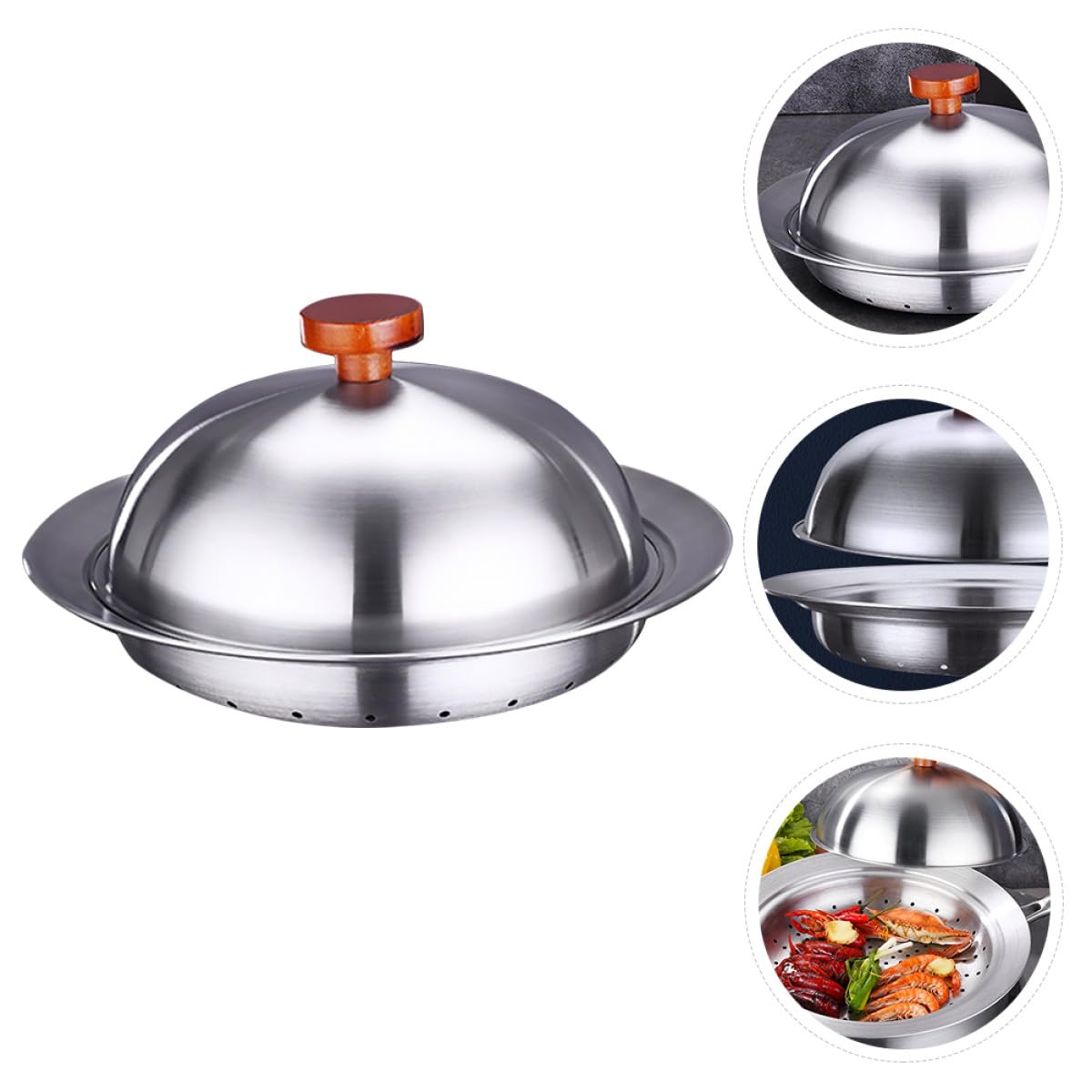 Vaporera Inoxidable Multifuncional con Tapa para Cocinar al Vapor Cocina y Profesional Reutilizable y Resistente para Bollos Pescado y Mariscos