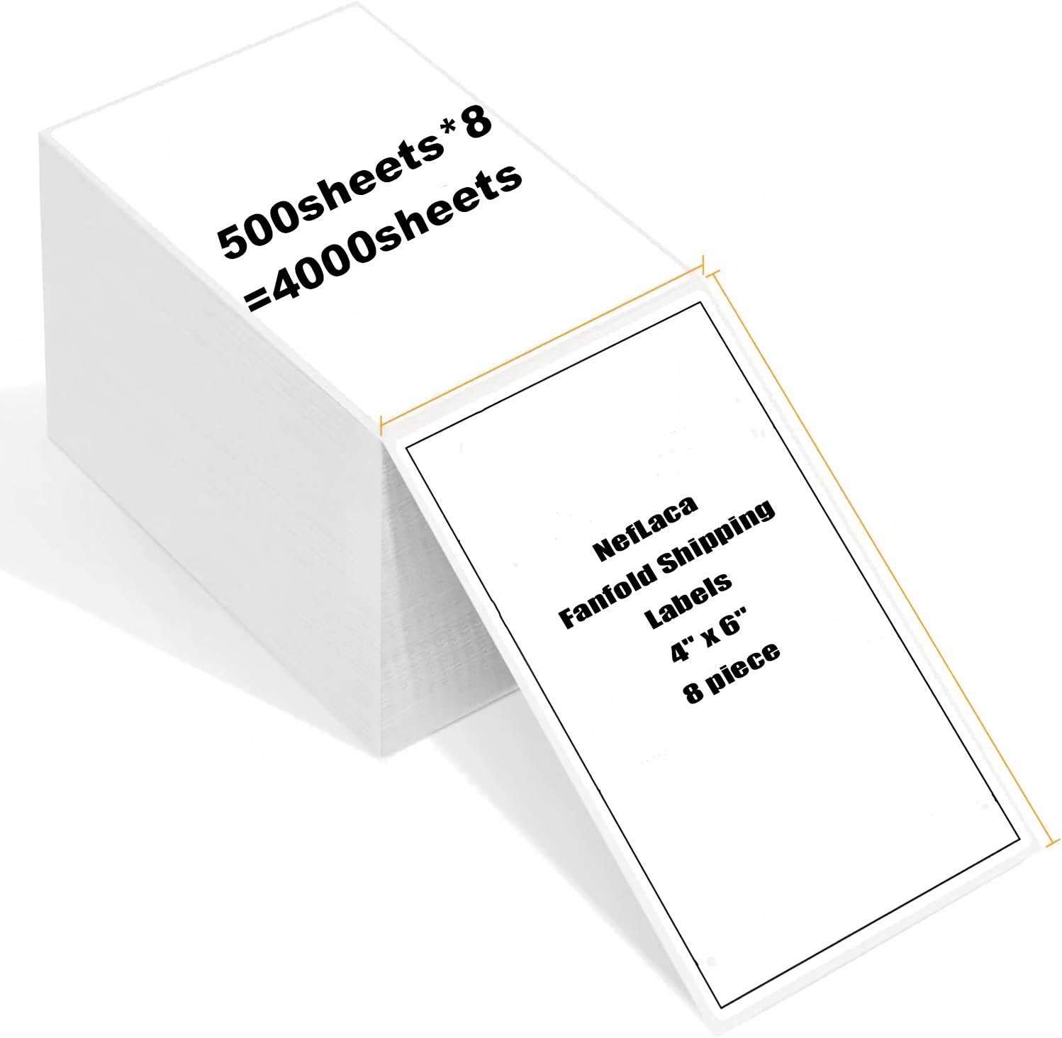 Thermal Labels Fanfold Shipping Labels 4'' x 6''(101mm x 152mm) 8 piece