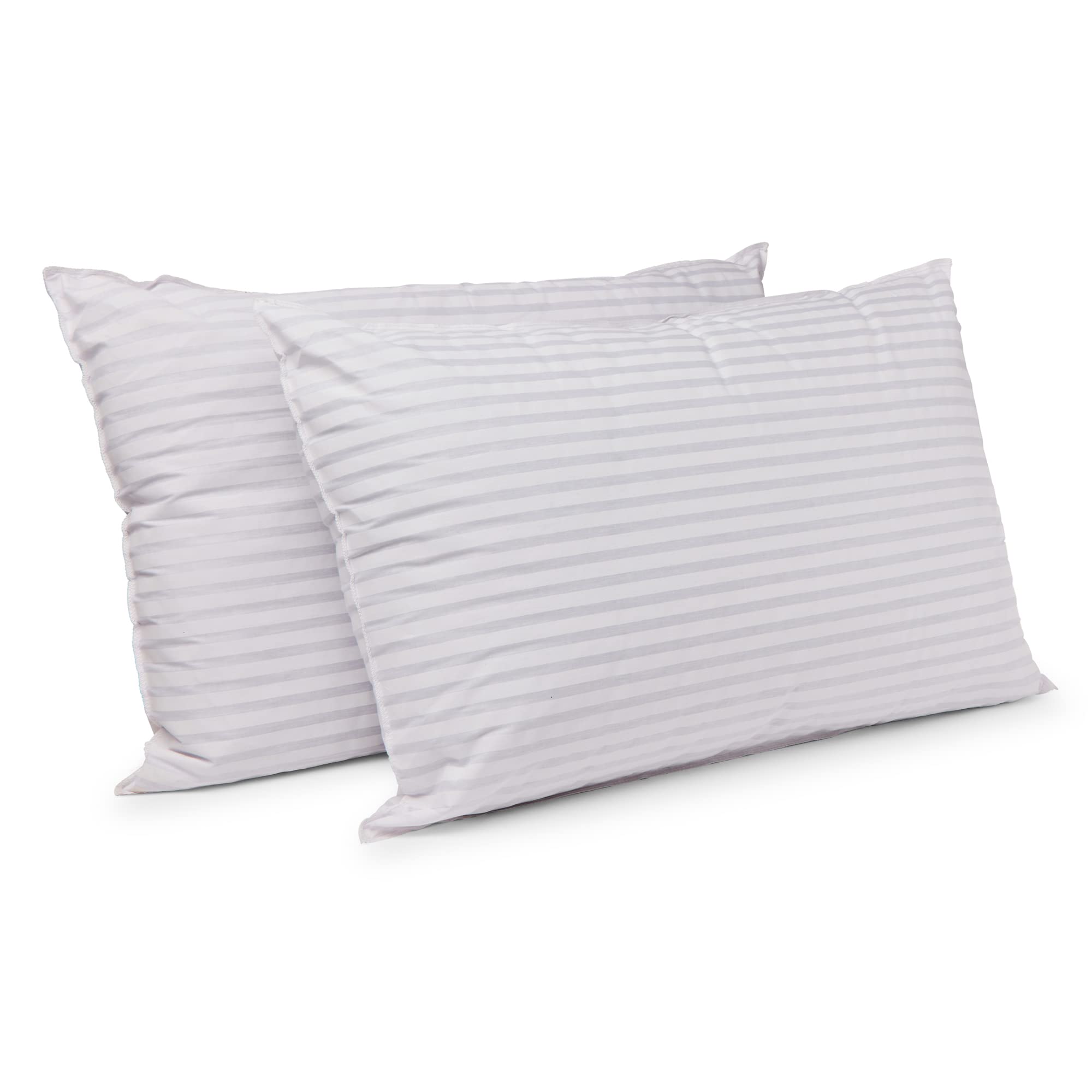 Charlotte Andersen White Hotel Quality Luxury Hollowfibre Pillow Satin Stripe Anti Allergenic 1 Pillow
