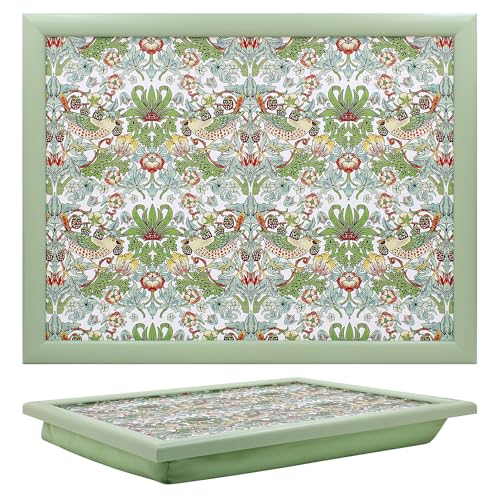The Leonardo Collection William Morris Strawberry Thief Laptray With Bean Bag for Serving Dishes | Lovely Lap Trays for Eating on Lap for Dinner or Breatfast | Newly Designed Food Trays for Lap