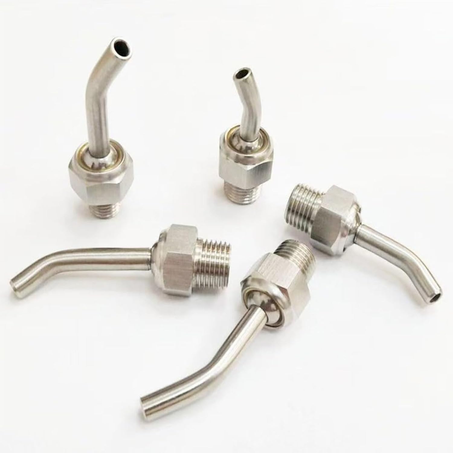 304 Stainless Steel coolant is Aimed at CNC Lathe Cutting Nozzle, 360°Steering high Pressure Cutting Oil Cooling Industry Nozzle air Blowing Nozzle(10 Pieces nozzles) M6*1.0 Tube length 25mm(0.98in)