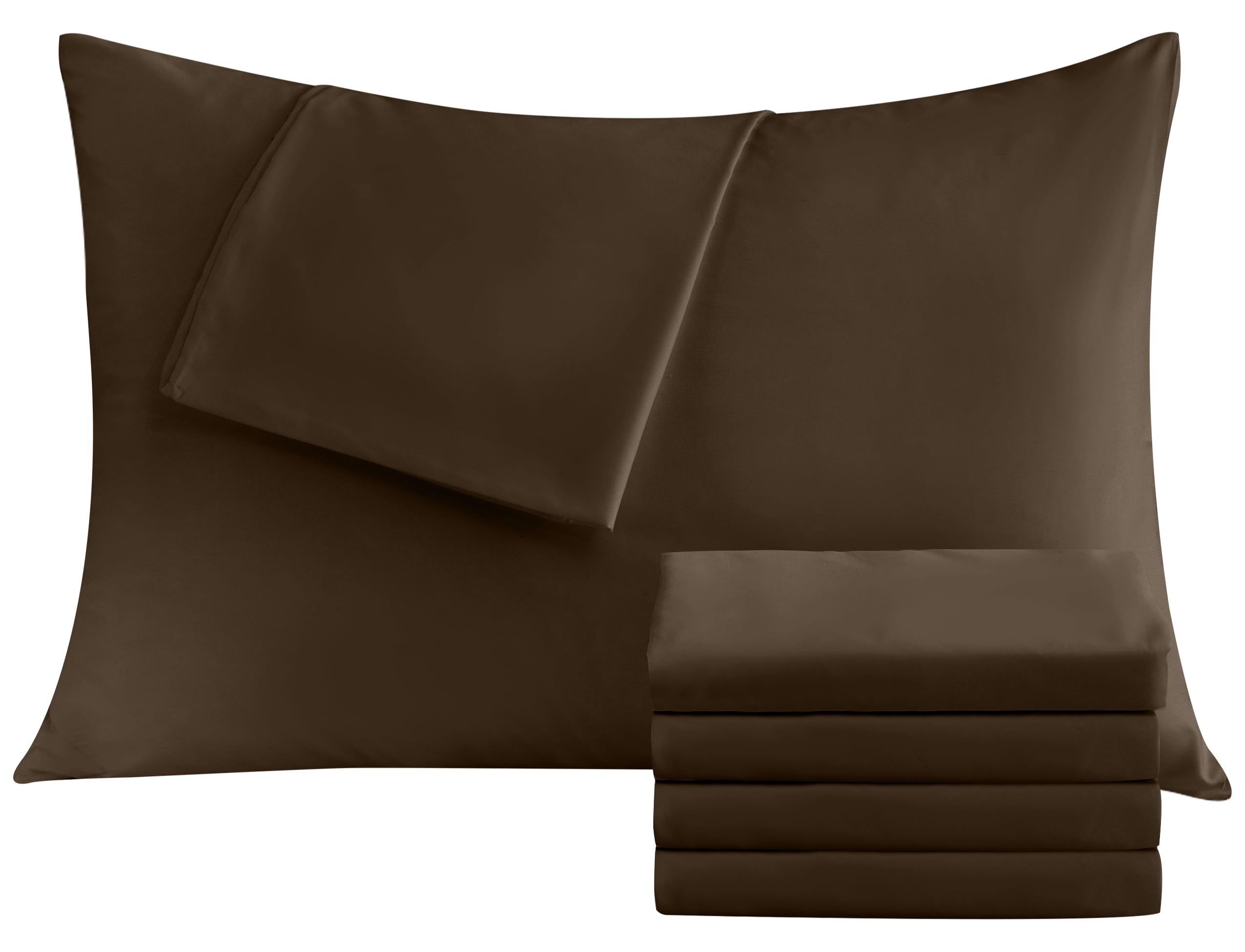 Photo 1 of CULVE Pillow Cases King 4 Pack, (20x36, Brown)