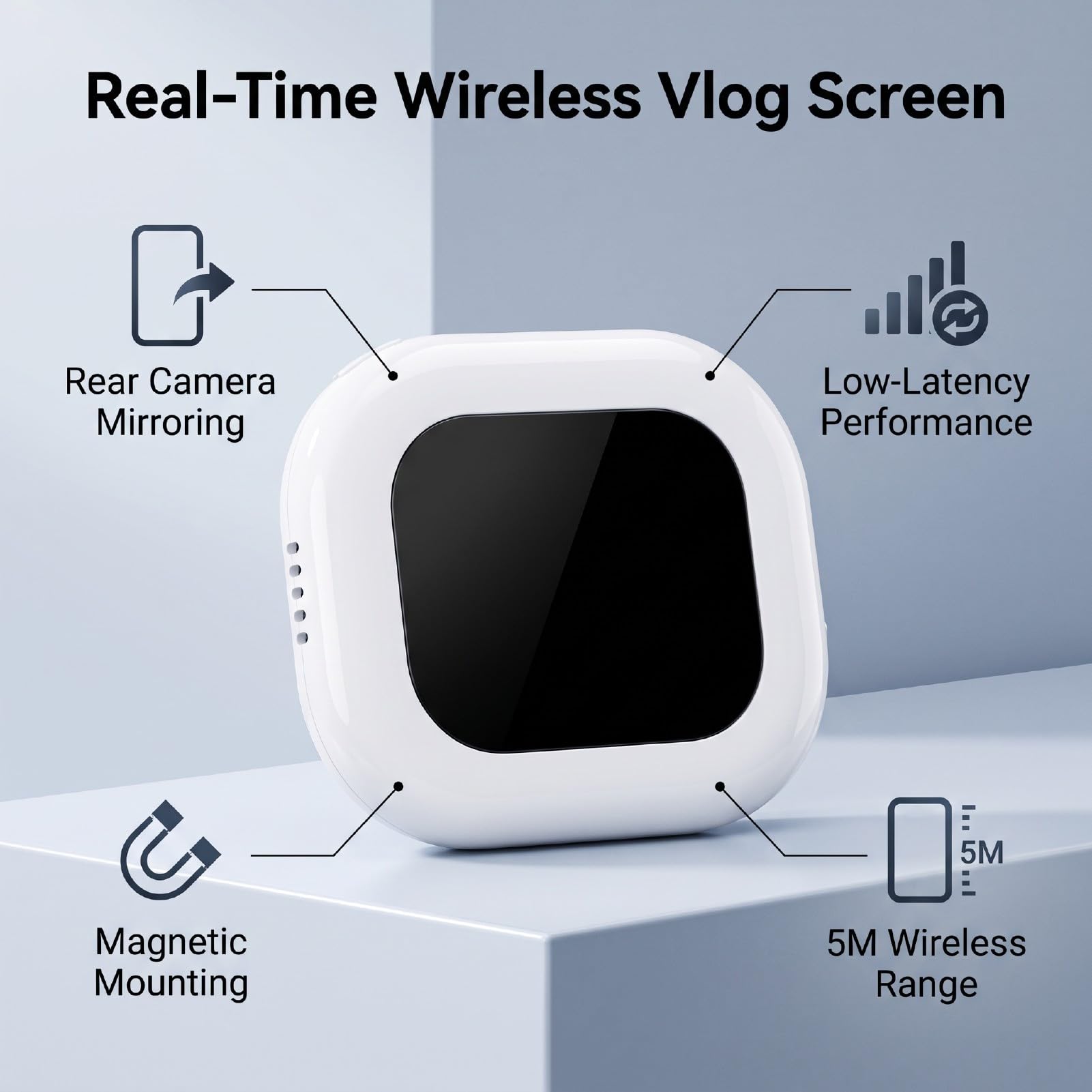 Monitor Selfie Wireless per Vlogging, Attacco Magnetico per