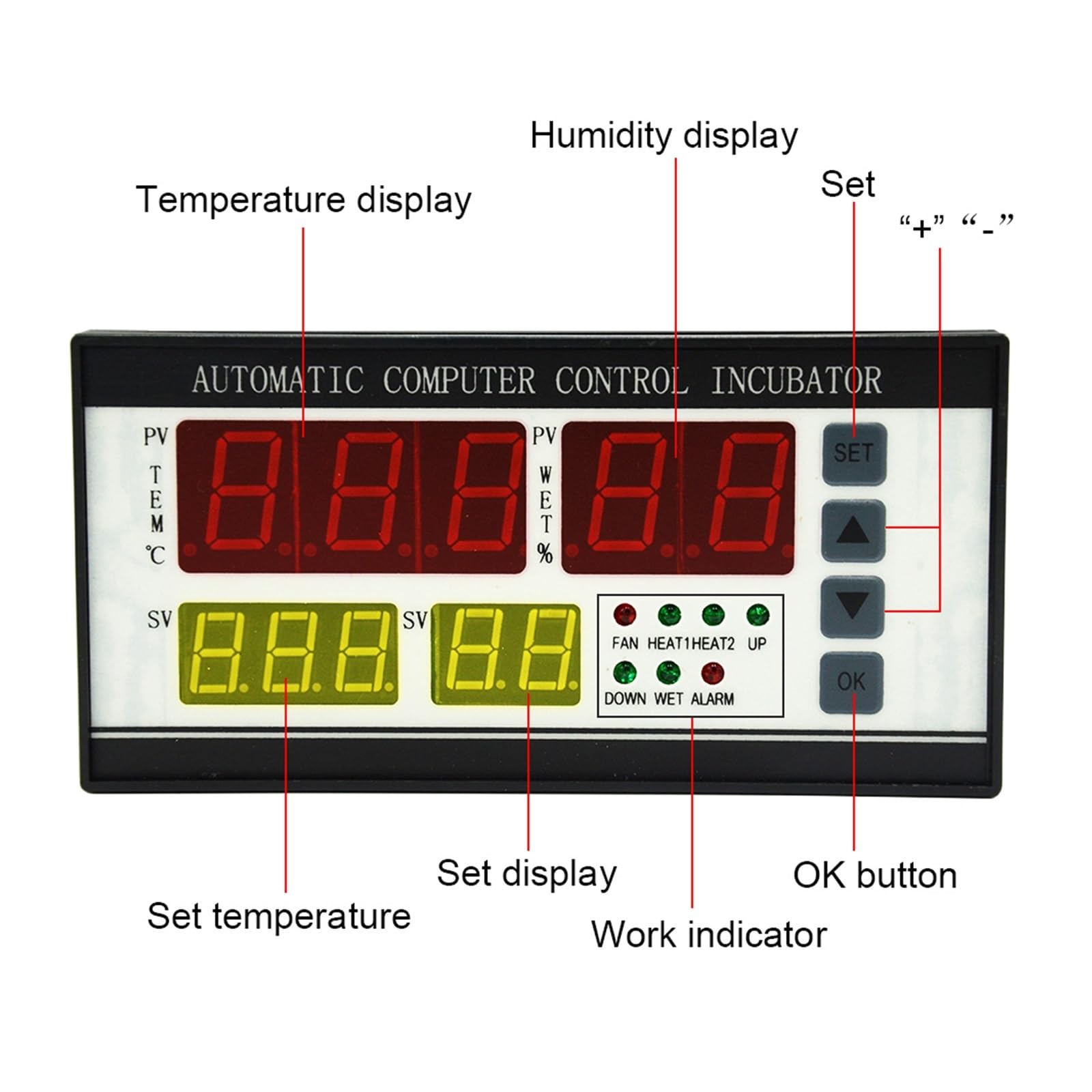 Kontroler Temperatury, Digital Temperature Automatic Egg Incubator Controller For Humidity And Temperature Controller XM-18(XM-18)