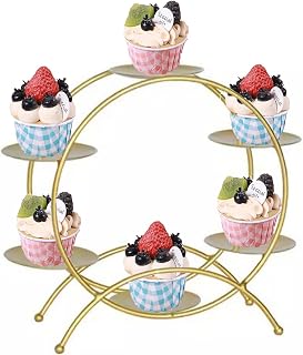 Ferris Wheel Cupcake Stand Creative Wedding Decorations and Personalized Dessert Table Holder Metal Rack for Anniversary, Birthday and Party (Gold-Large size)
