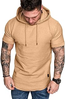 ODORKI Sudadera deportiva con capucha para hombre, de color liso, con forro polar