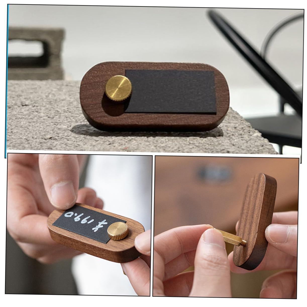 HOMSFOU 5 Ensembles Étiquette De En Bois Petit Vente Pour Porte-étiquettes Rester Des Stands Porte-étiquette D'affichage Présentoir De De Marchandises Cuivre Café 2 Pièces * 5