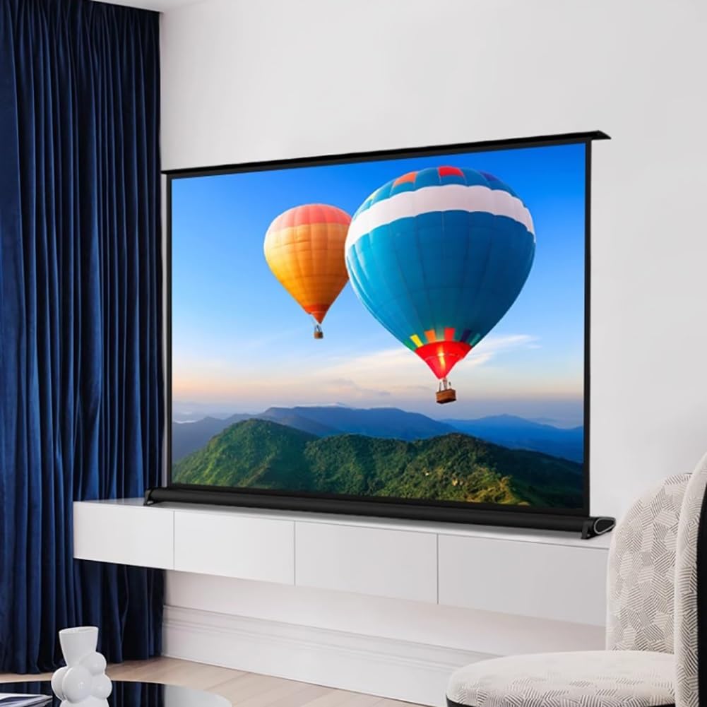 Piccolo Schermo Portatile per proiettore da 20 Pollici, Schermo per proiettore Retrattile da Terra 16:9 con Supporto, Schermo cinematografico Mobile da Tavolo da 40 Pollici(40inch)
