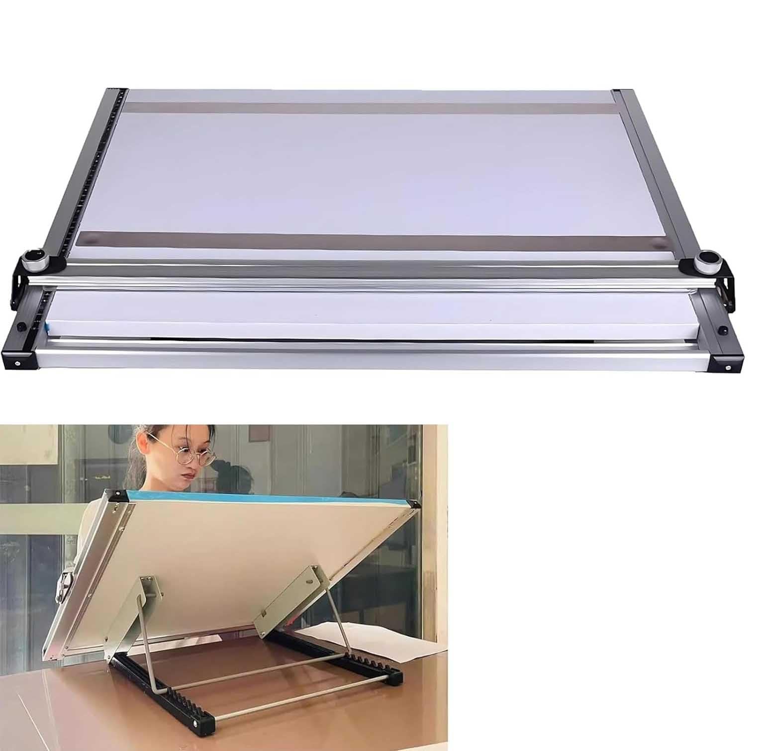 Tablero de dibujo portátil con barra de movimiento paralelo e inclinación ajustable para dibujo arquitectónico
