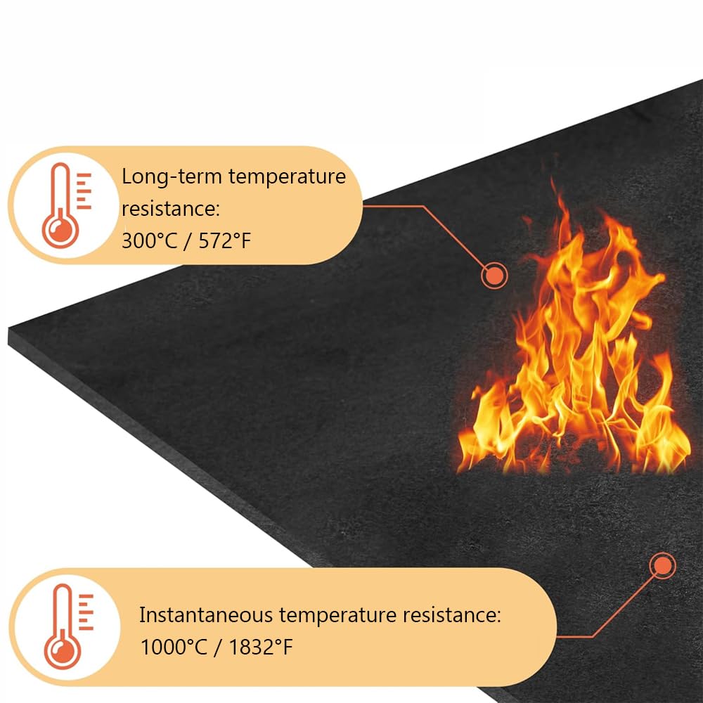 tooloflife Couverture de soudage ignifuge 100 x 100 cm en feutre de carbone professionnel résistant à la chaleur, protection ignifuge pour soudure, brasage, foyer, poêle