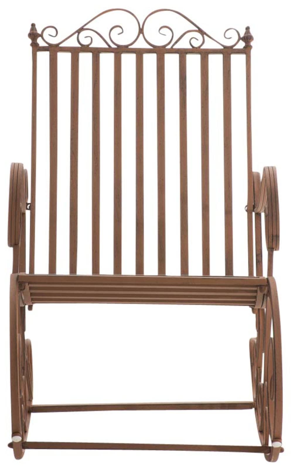 CLP Set De 2 Mecedoras De Hierro Smilla I Sillones De Exterior En Estilo Rústico I Mecedoras para Jardín o Balcón, Color:marrón