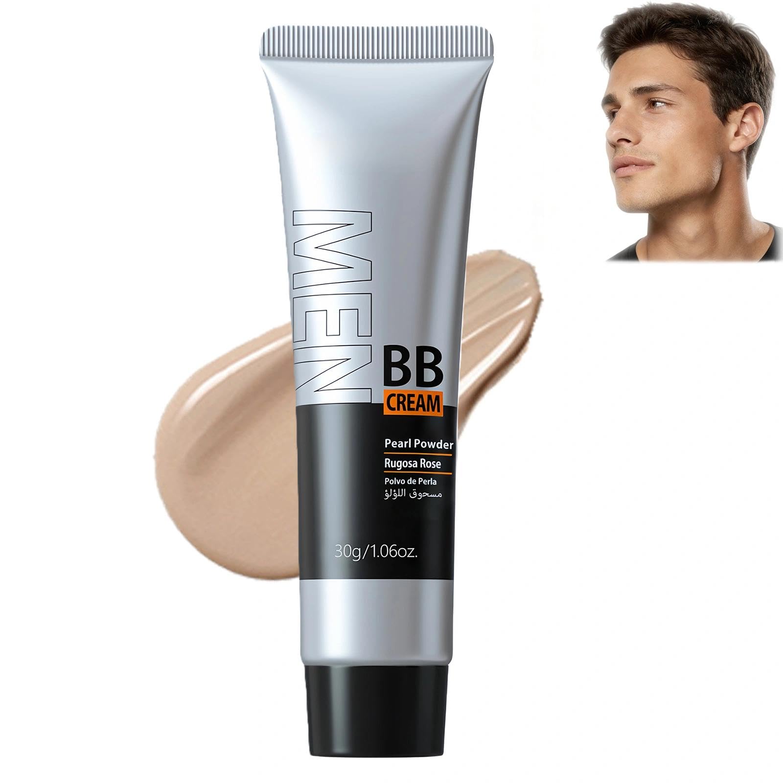 Mens BB Cream Foundation Medium | Tinted Moisturizer with SPF15 | Colour Correcting Concealer | Blemish Cover, Even Skin Ton