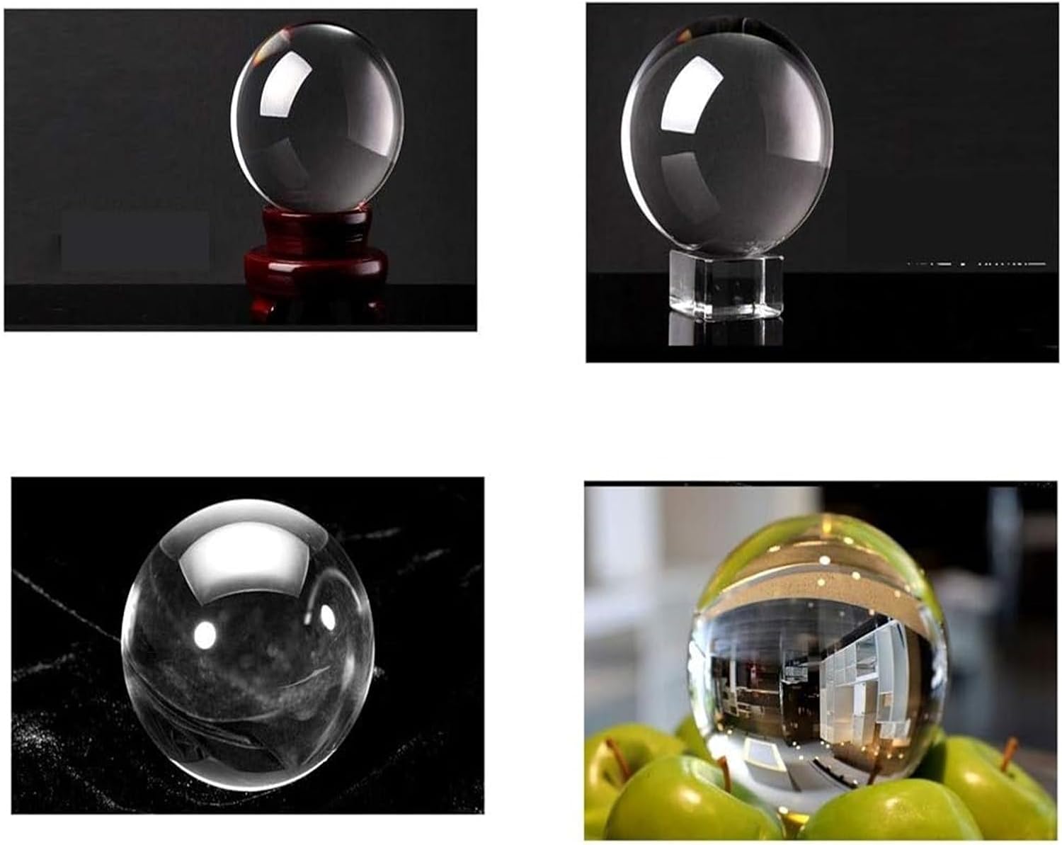 Sculpture Tabletop Crystal Ball/Decorative Balls Natural White Crystal Ball Office Transparent Auspicious Ball Ball Stone Carving Polished Gift Ornaments Fortune Telling Ball