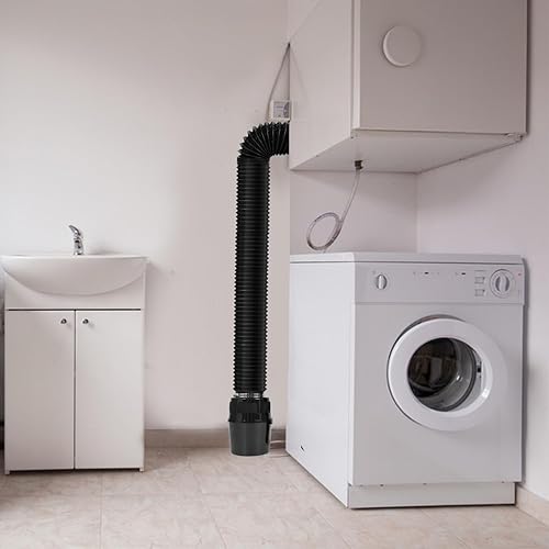 Miniatura 5 de VIWINVELA Kit de ventilación de secadora 3 en 1 negro para interiores con manguera negra, caja de cubo de filtro de ventilación interior para