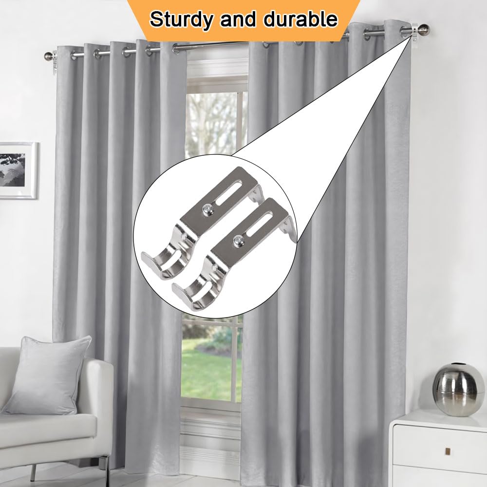 2 Pièces Supports De Tringle à Rideaux Robustes Mural Support De Pôle à