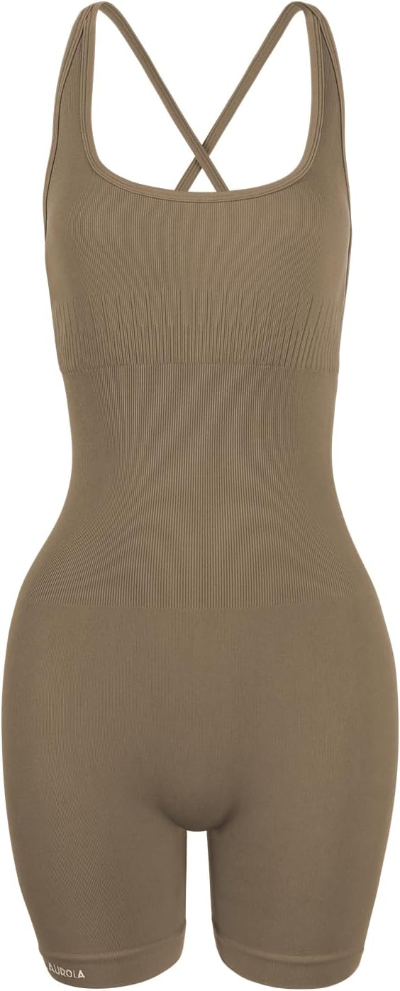 AUROLA Strapy Romper for Women Workout Yoga Gym Seamless One Piece Jumpsuit Tummy Control Padded Sports Bra - Image 2