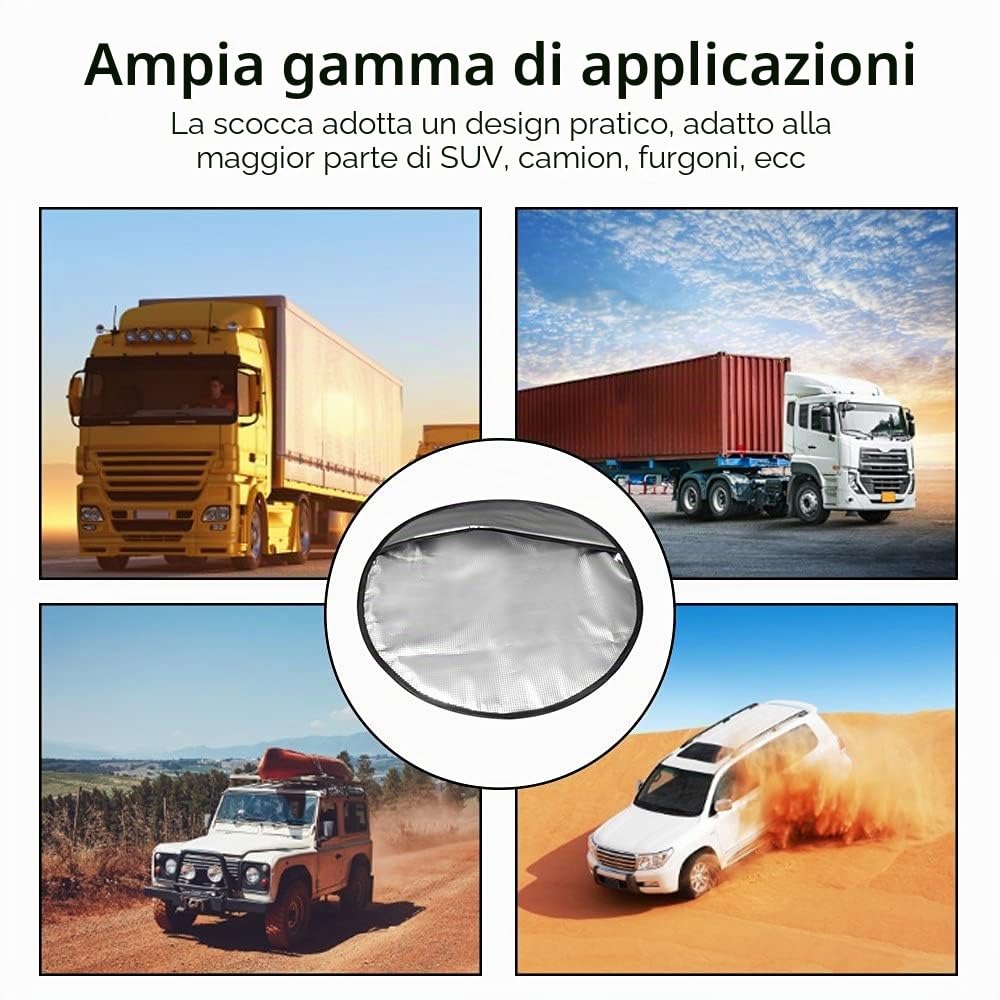 DONGKER Parasole Volante per Auto,40cm/15,75" Coprivolante Parasole per Auto in Alluminio per la Maggior Parte di Auto SUV Camion
