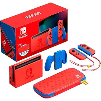 任天堂 Switch red＆ブルー Vibrant, iconic Nintendo Switch, MARIO RED and BLUE EDITION.