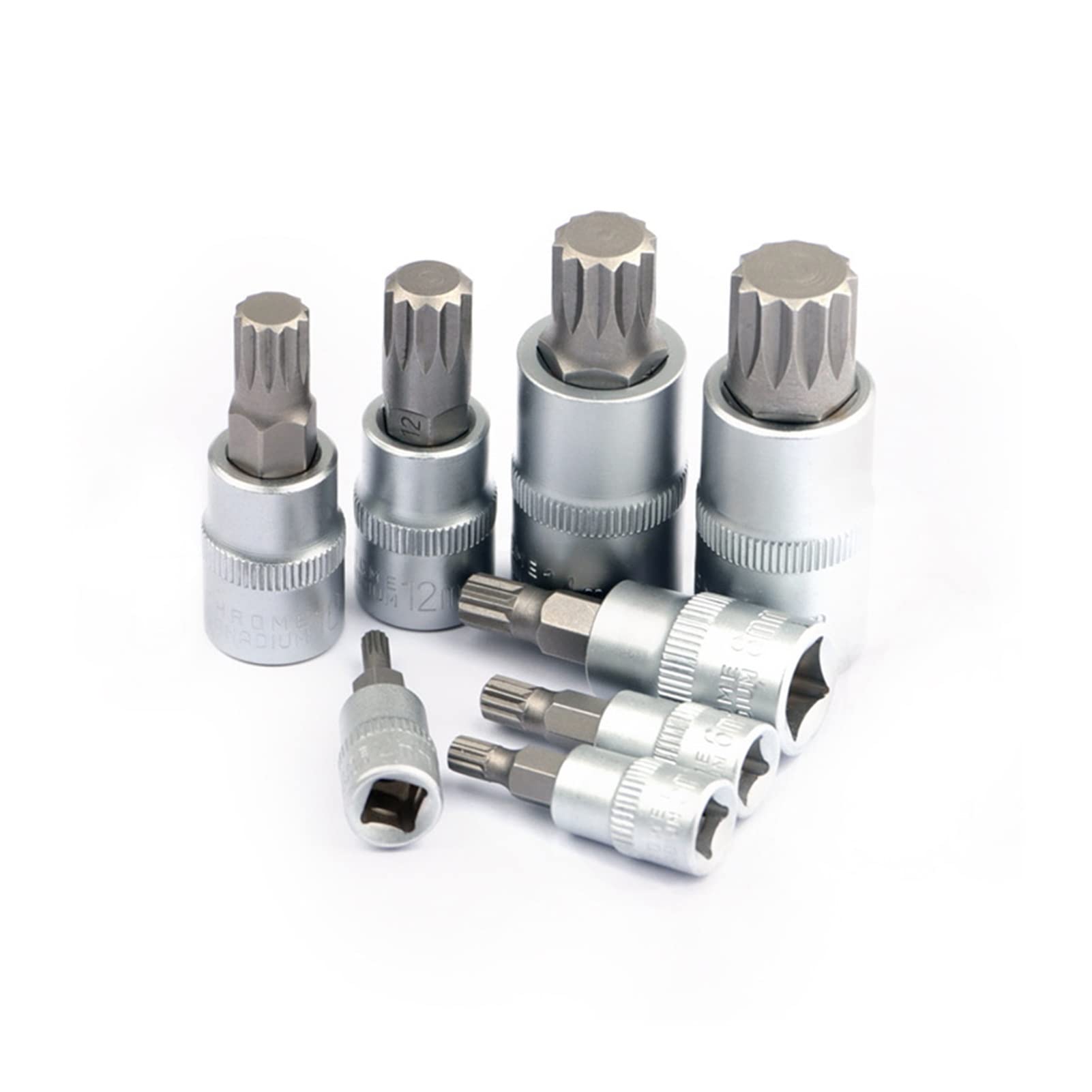 Zestaw 8 bitów Torx ze stali nierdzewnej M4/M5/M6/M8/M10/M12/M14/M16 z gniazdem na kartę żelazną do klucza nasadowego z grzechotką i uchwytu wiertarskiego