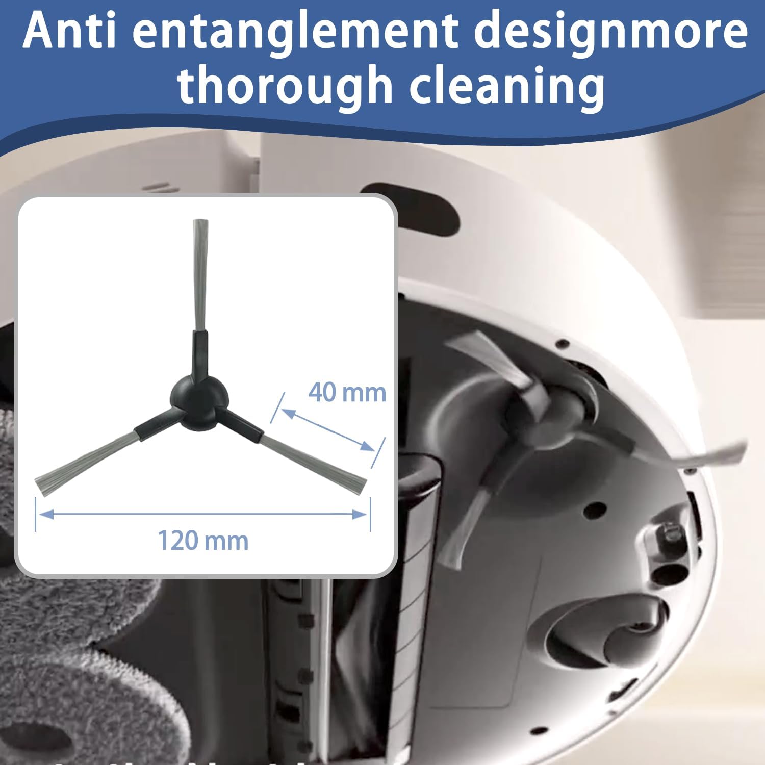 Replacement Accessories Kit Compatible with Dreame D20 Plus Robot Vacuum Cleaner Parts 2 Main Brush 6 HEPA Filters 6 mop Pads 6 dust Bag 6 Side Brush