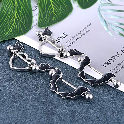 Lauritami 8 Pair 14G Stainless Steel Nipple Tongue Rings For Women Cz Nipplering Piercing Set Barbell Chain Body Jewelry Rose Gold/Silver Tone #TOP2