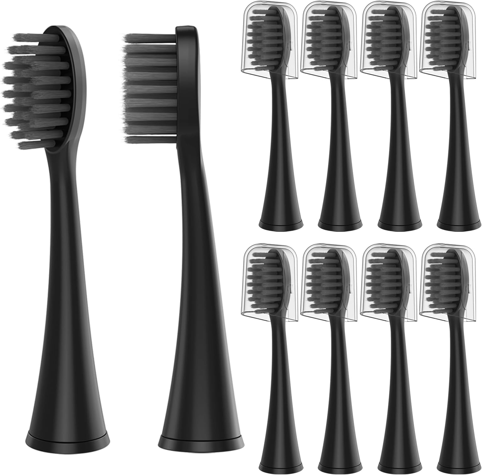 Replacement Toothbrush Heads Compatible with Burst Electric Toothbrush, [10 Replacement Heads + 30 Floss Picks + 1 Holder] for Burst Sonic Toothbrush, Deep Cleaning Bristle Design