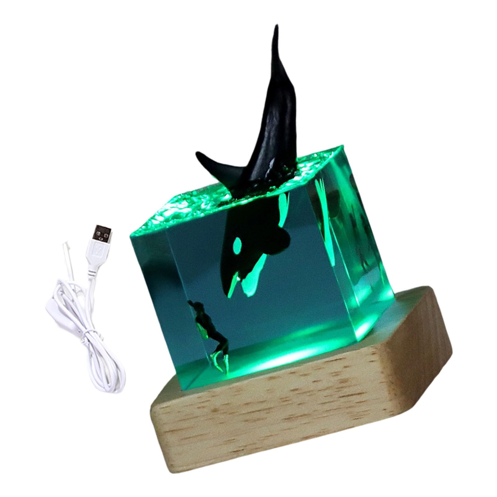 Drtlpmb B Drtlpm Decorative Figure Night Light With Led Edroom Mood Lighting Resin Texture Perfect For Gift Giving Sea Themed Desk Lamp