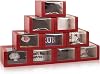 LADYBRO Red Gift Boxes with Window Display for Hat Storage Containter for Baseball Caps Fitted, Snapbacks, Trucker, 7.8 x 7.8 x 4.8, 10 Pack