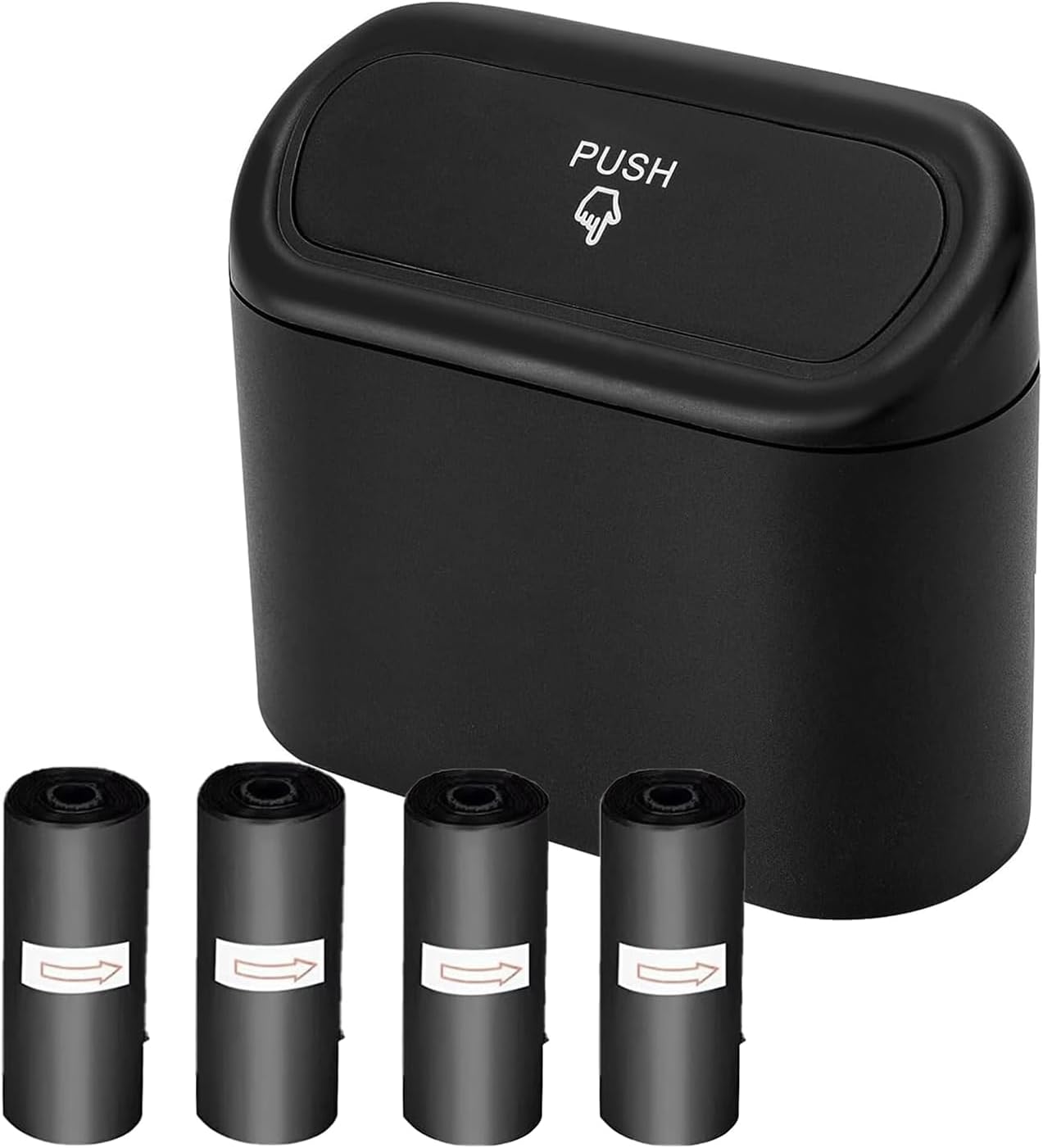 Car Trash Can With Lid & 80 Bags – Mini Leakproof Garbage Bin For Cup Holder Or Door, Organizer For Car, Home, Office