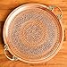 HANDCRAFT IDEAS - Handmade, Hand Painted Hammered Copper Serving Tray with Brass Handle - Home Decor Coffee Table Decor - Large - (Copper) - 35cm / 13.8
