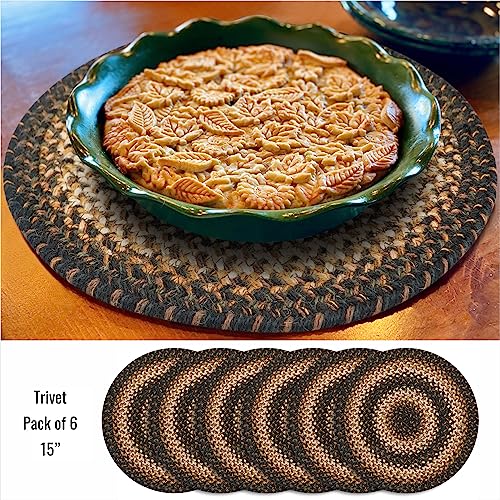 Homespice-Kilimanjaro-Black-Gold-Round-Placemats-Premium-Primitive-Placemats-to-Use-as-Round-Woven-Placemats-Absorbs-Spills-Easy-to-Clean-Thick-Dining-Table-Placemats-Set-of-6-15-Inches Homespice Kilimanjaro Black Gold Round Placemats Premium Primitive Placemats to Use as Round Woven Placemats Absorbs Spills Easy to Clean Thick Dining Table Placemats Set of 6 15 Inches