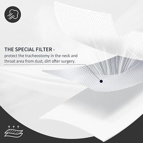 Vista 4 de Cubierta de estoma de cuello para traqueotomía, cubierta de laringectomía transpirable para cuidado de traqueotomía, suministros de cuidado Caqui, 3
