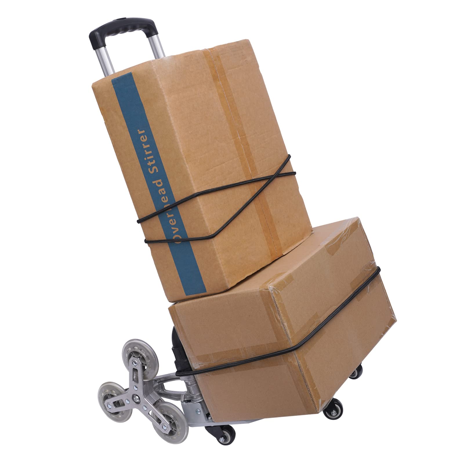 Wózek transportowy, wózek transportowy, składany, 1 x elastyczna linka + czarna wodoszczelna torba z płótna – uchwyt z regulacją wysokości – wózek do dużych obciążeń z aluminium