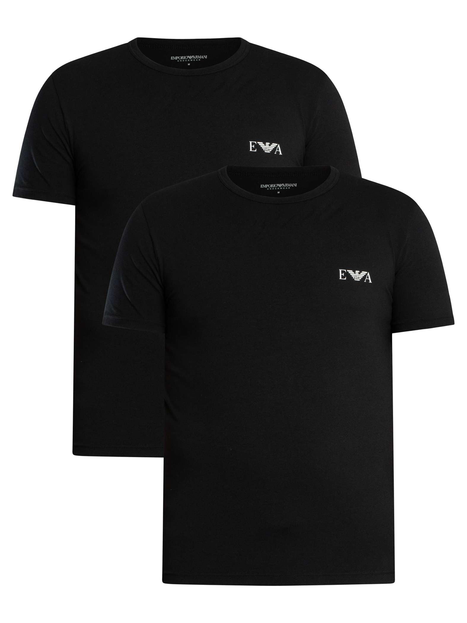 Emporio Armani Herren T-Shirt Bold Monogram 2-Pack Rundhals T-Shirt, schwarz/schwarz, XL