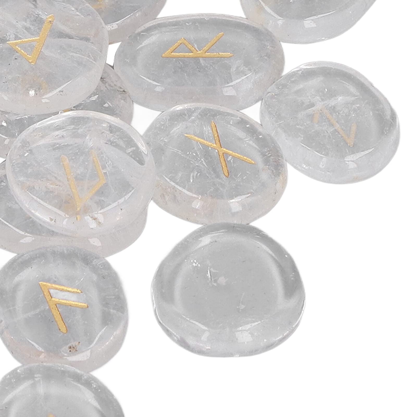 Conjunto de Piedras de Runa de Cristal de Energía Curativa, Piedra de Palma de Chakra para la Curación de Viajes Positivos, Altar de Brujería de Feng Shui con Decoración y Uso