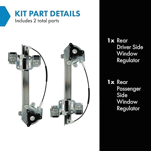 Miniatura 622 de TRQ Juego de elevalunas manual para el lado del conductor y del pasajero compatible con Chevrolet Tracker 1998 1989-1997 Geo 1989-1998 Suzuki