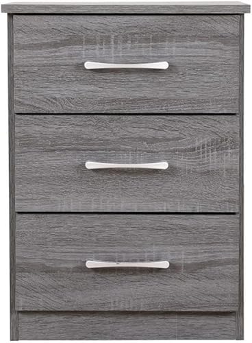 Miniatura 4 de Glory Furniture Mesita de noche Boston con 3 cajones, color gris