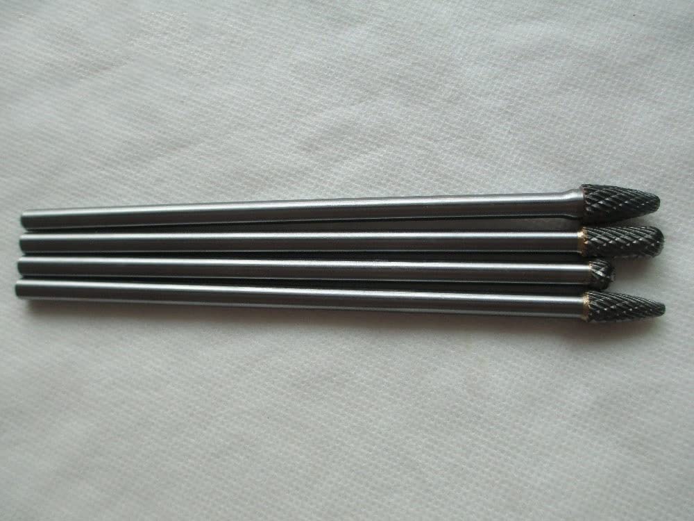 Fresa rotativa de alta eficiencia de doble corte, vástago de 1/4 pulgadas, 6 pulgadas de largo alcance, juego de carburo de doble corte, fresas rotativas de lima de diamante