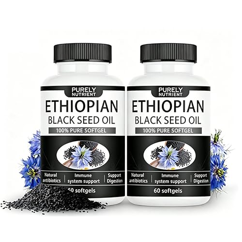 Khmiole Purely Nutrient Ethiopian Black Seed Oil,Non-GMO, Gluten-Free,60 Count