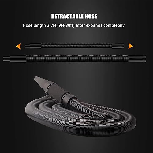 Miniatura 4 de SPTA Cañón de Aire Secador de Coche Soplador, Secador de Coche de 3000W, Cañón de Aire Secador de Coche con 4 Ruedas y Manguera Flexible de 30 Pies,