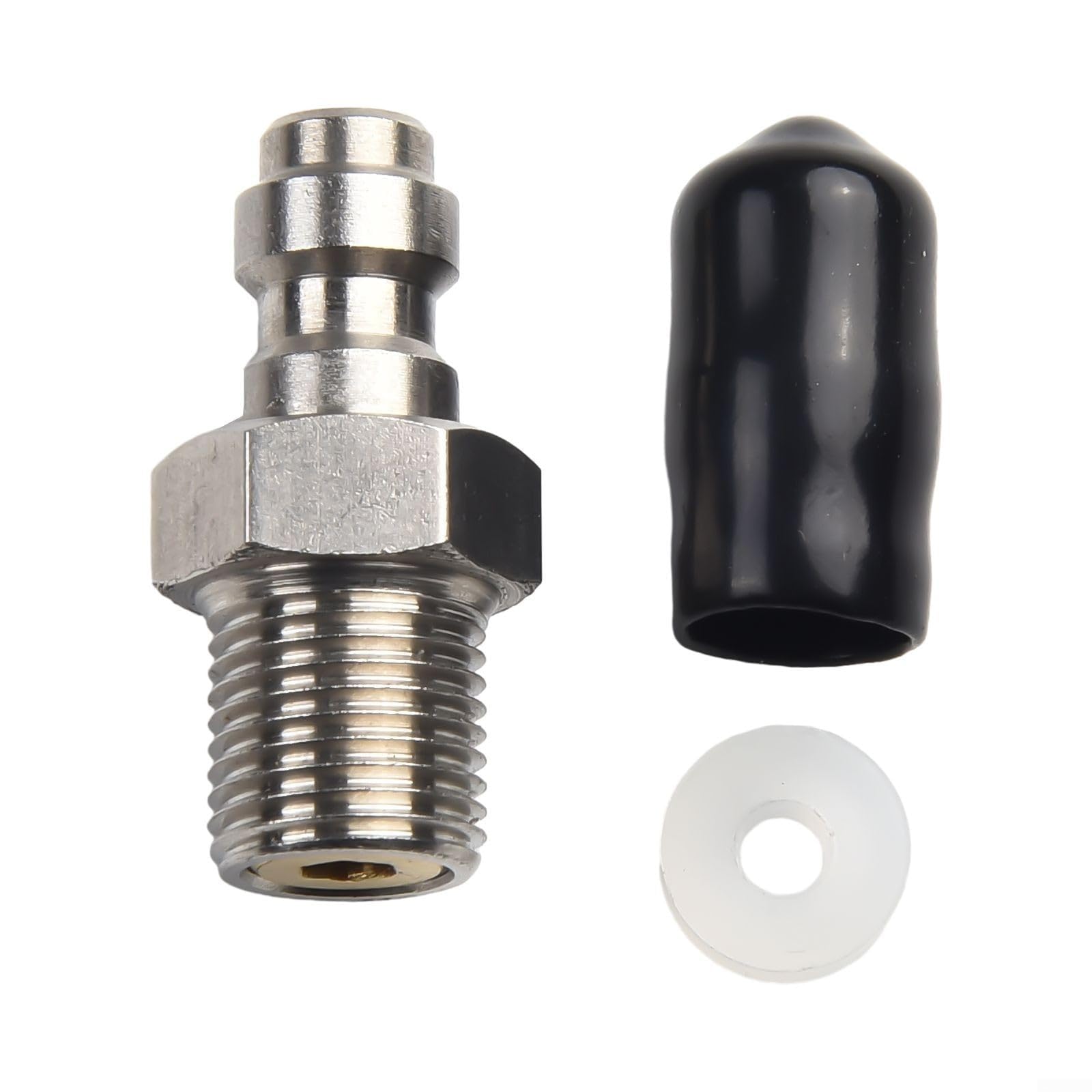 AIKEOU 8mm Male Quick Connect Valve with Multiple Thread Options Including M10 1/8NPT and 1/8BSPP for Use with High Pressure Water and Air Pumps,1-8BSPP