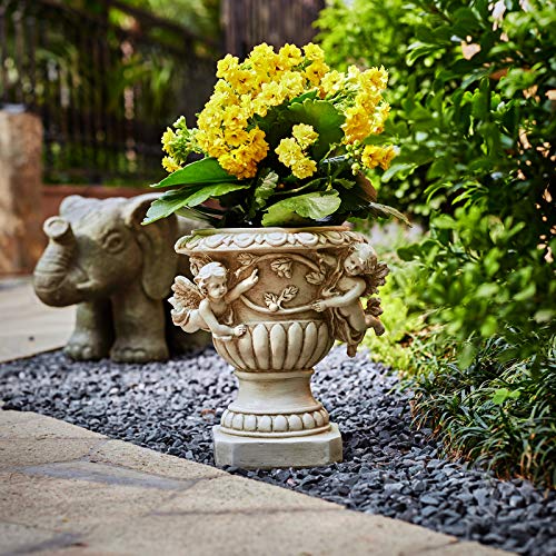 Cherub Angel Planters, Cherub Planter Flower Pots With Drain Hole For All House Plants, Patio Yard Decor, Polyresin, 8.46" H #TOP4