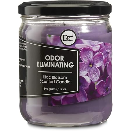 Amazon Com Lilac Blossom Candle Odor Eliminating Highly Fragranced Candle Eliminates 95 Of Pet Smoke Food And Other Smells Quickly Up To 80 Hour Burn Time 12 Ounce Premium Soy Blend Home Kitchen
