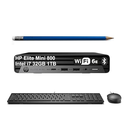 HP Elite Mini 800 G9 Business Desktop PC (Intel 20-Core i7-14700T, 32GB DDR5 RAM, 1TB SSD, UHD Graphics 770), MFF, 2X DP Ports, HDMI, Max to 3 Displays, USB-C, RJ-45, Wi-Fi 6E, Bluetooth, Win 11 Pro