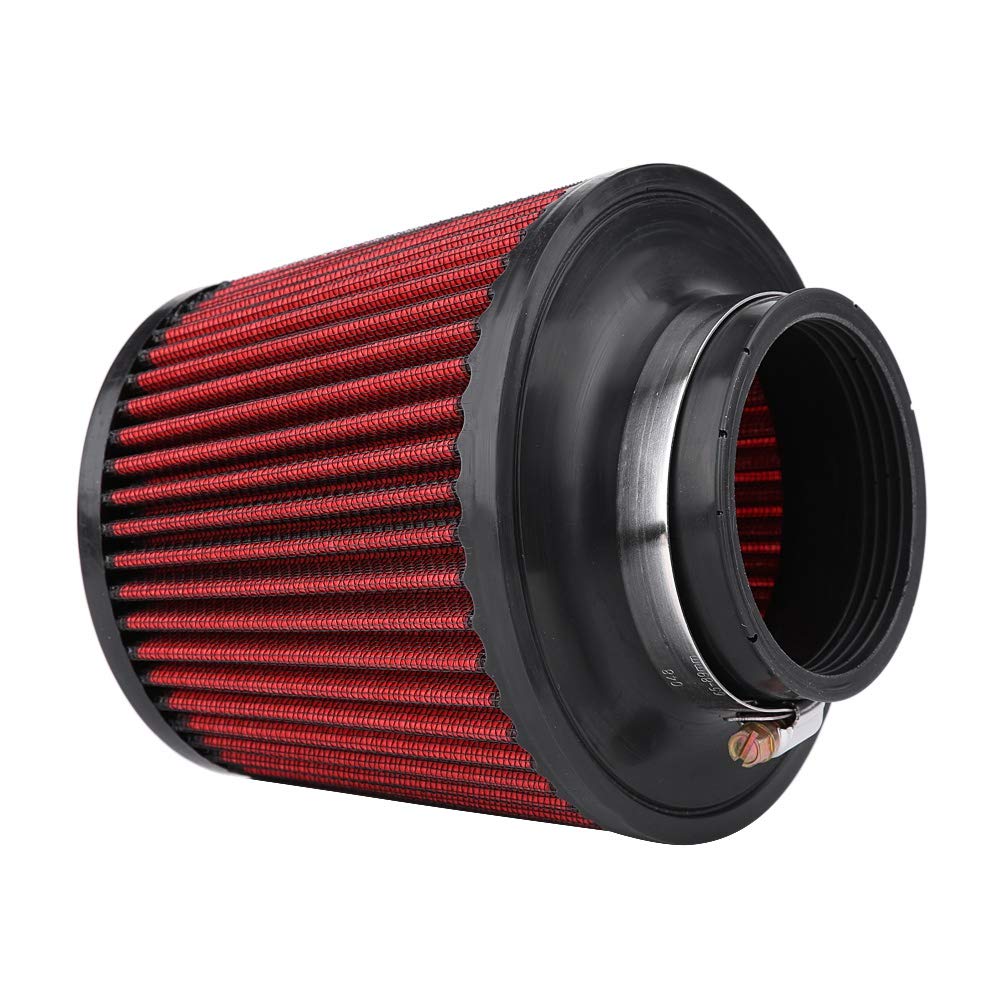 Ymiko Filtre à Air, universel de voiture prise d'air d'admission à haut débit filtre à air à cône rond nettoyant filtre à Air de moteur à pince(76mm)